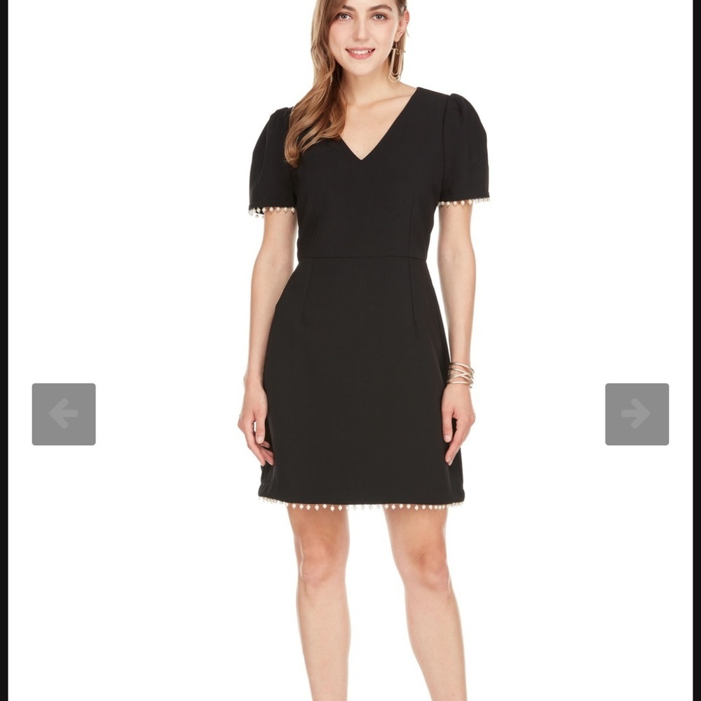 Jade melody tam Elegant Black Dress with Pearl Accents size large